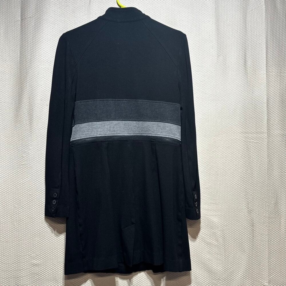 CAbi Love Carol Black Gray Colorblock Long Jacket Coat Size Small Convertible - Picture 12 of 12